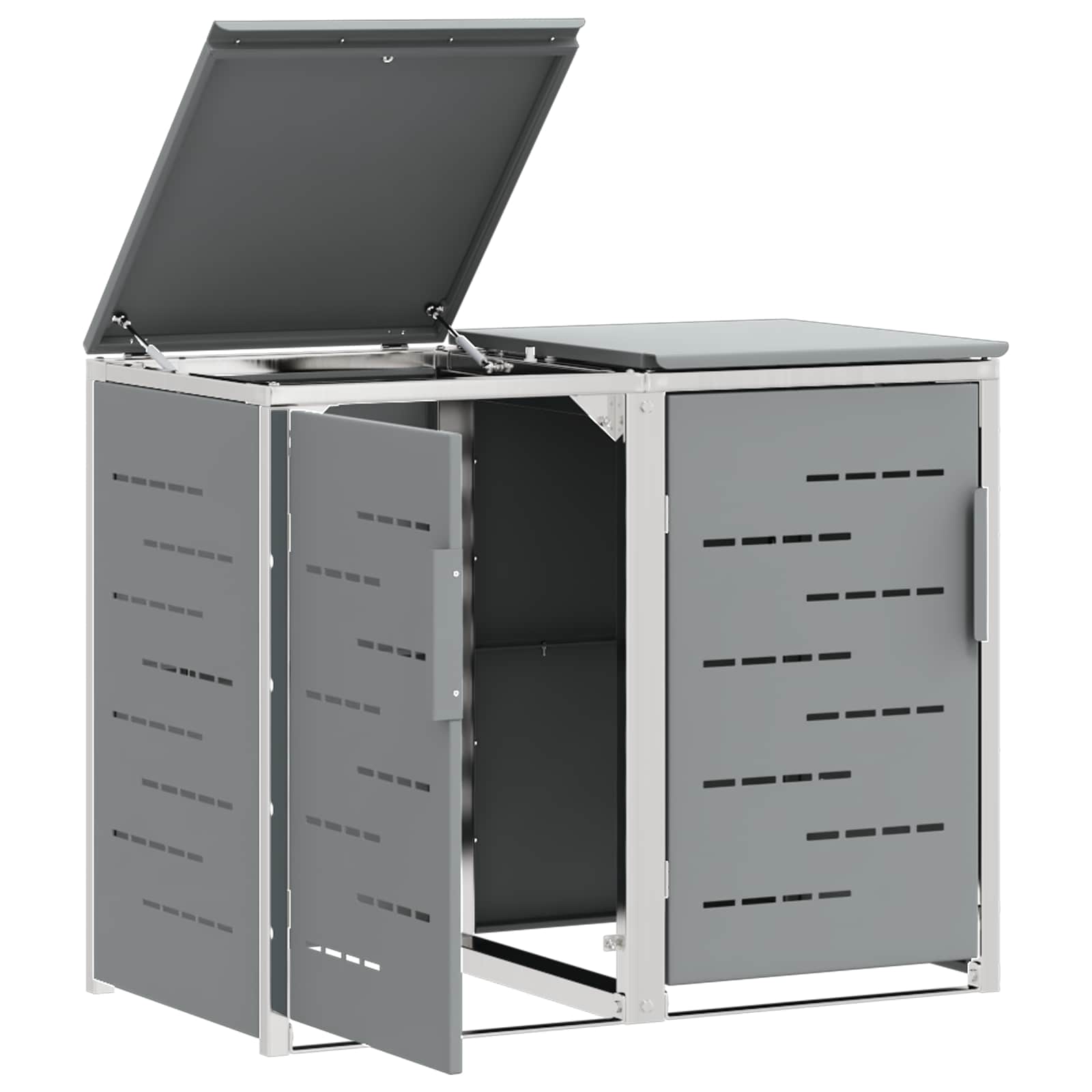 Afvalbak opslag Grijs 138 x 77,5 x 112,5 cm Roestvrij staal
