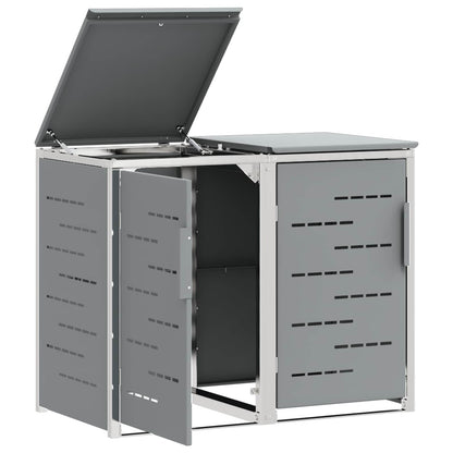 Afvalbak opslag Grijs 138 x 77,5 x 112,5 cm Roestvrij staal