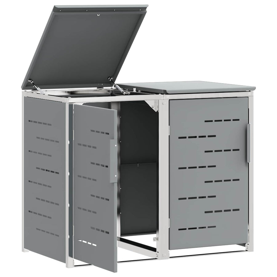 Afvalbak opslag Grijs 138 x 77,5 x 112,5 cm Roestvrij staal
