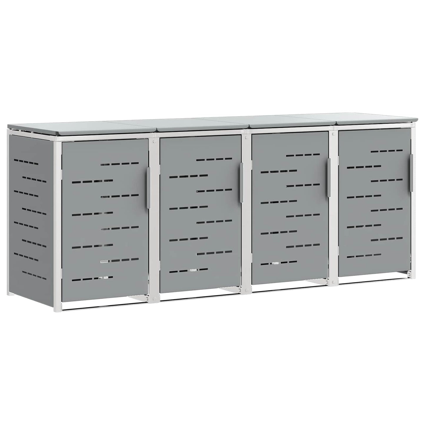 Afvalbak opslag Grijs 276 x 77,5 x 112,5 cm Roestvrij staal