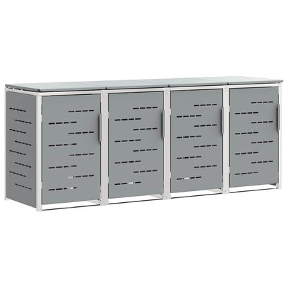 Afvalbak opslag Grijs 276 x 77,5 x 112,5 cm Roestvrij staal