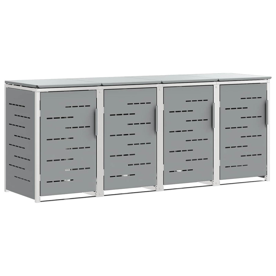 Afvalbak opslag Grijs 276 x 77,5 x 112,5 cm Roestvrij staal