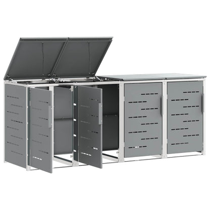 Afvalbak opslag Grijs 276 x 77,5 x 112,5 cm Roestvrij staal