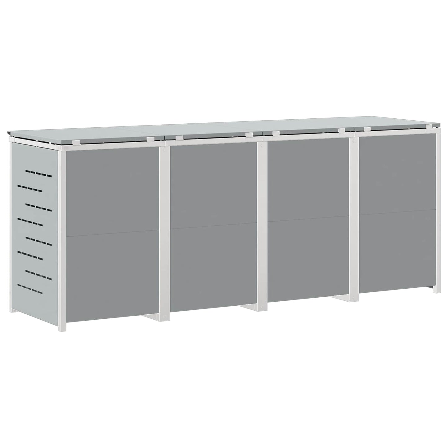 Afvalbak opslag Grijs 276 x 77,5 x 112,5 cm Roestvrij staal