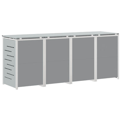 Afvalbak opslag Grijs 276 x 77,5 x 112,5 cm Roestvrij staal