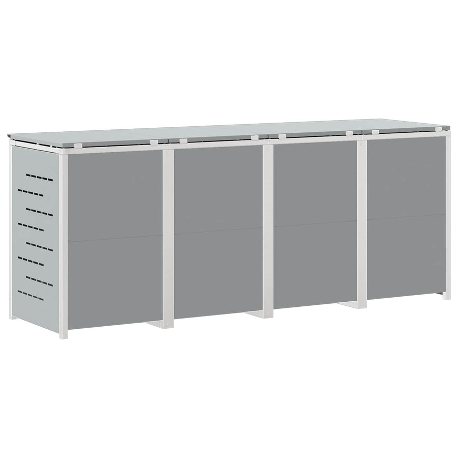 Afvalbak opslag Grijs 276 x 77,5 x 112,5 cm Roestvrij staal