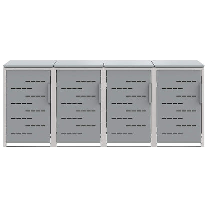 Afvalbak opslag Grijs 276 x 77,5 x 112,5 cm Roestvrij staal