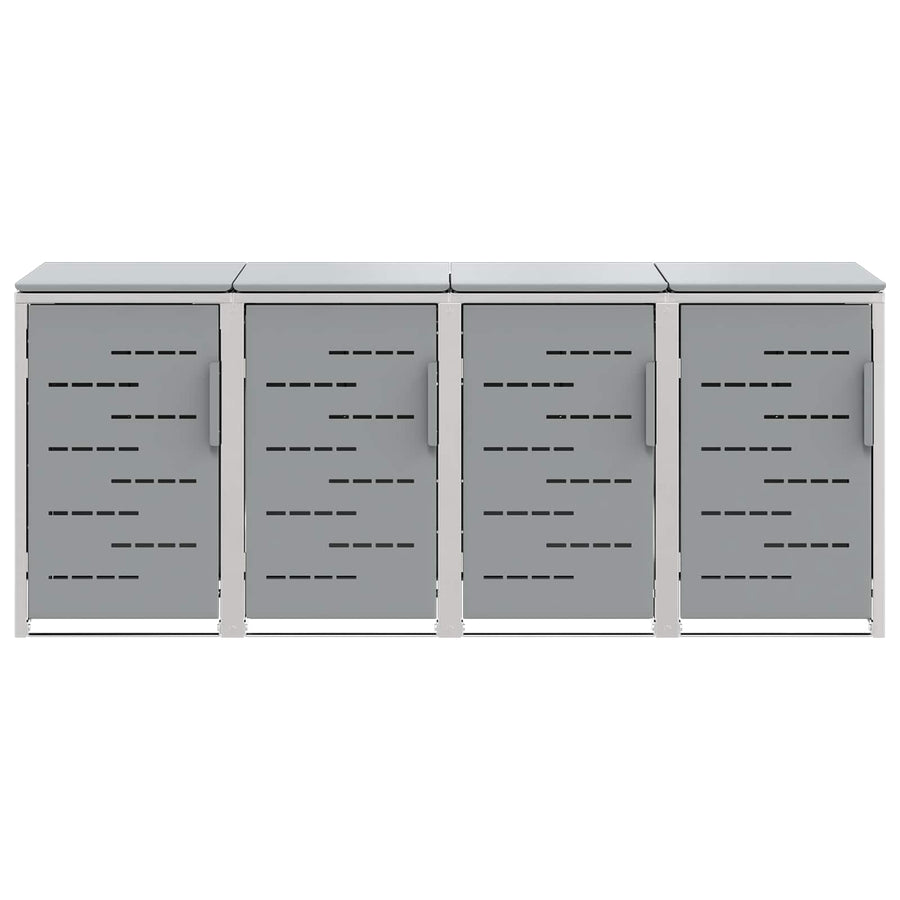 Afvalbak opslag Grijs 276 x 77,5 x 112,5 cm Roestvrij staal