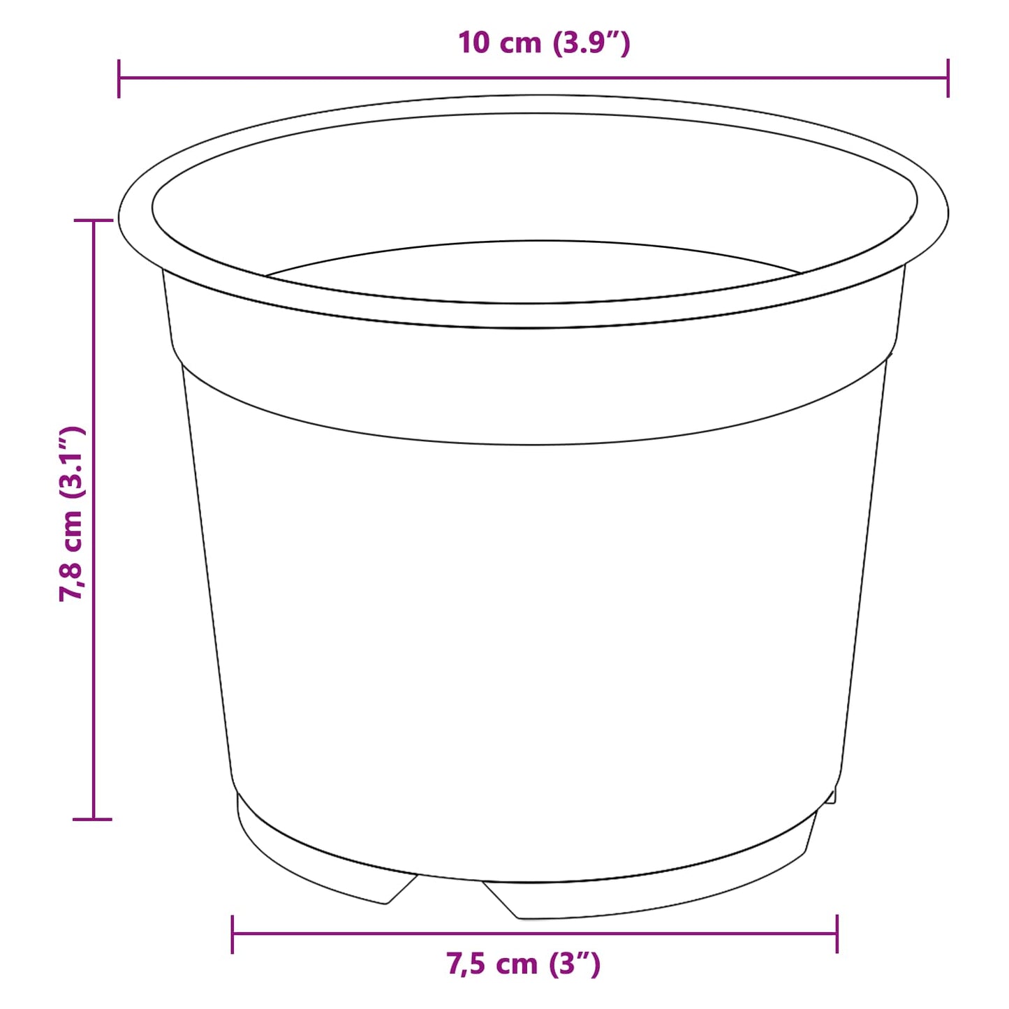 Bloempot 50 pcs Keramiek Ø 15 x 12.5 cm Kunststof