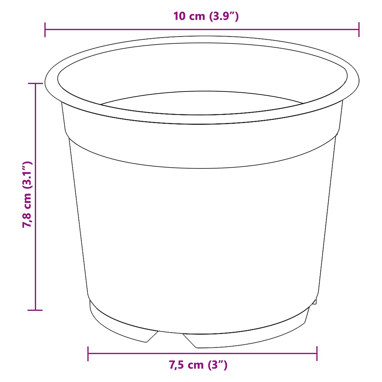 Bloempot 50 pcs Keramiek Ø 15 x 12.5 cm Kunststof