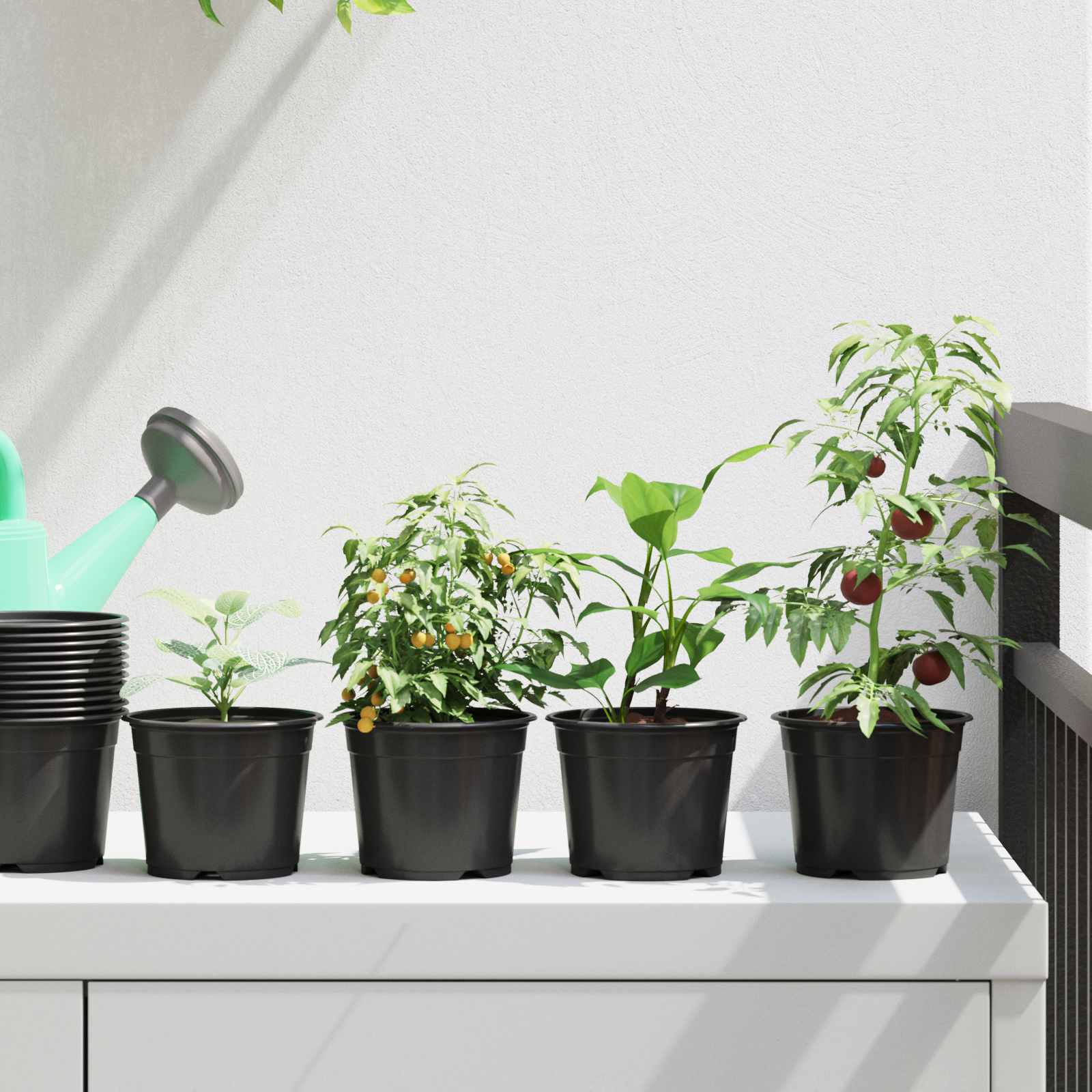 Bloempot 200 pcs Zwart Ø 15 x 12.5 cm Kunststof