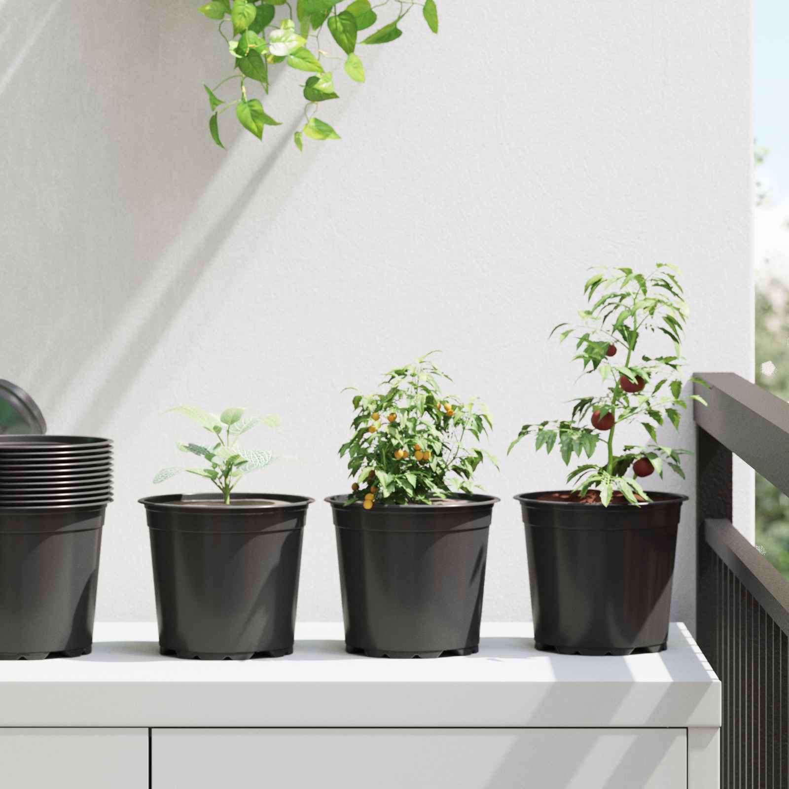 Bloempot 100 pcs Zwart Ø 15 x 12.5 cm Kunststof
