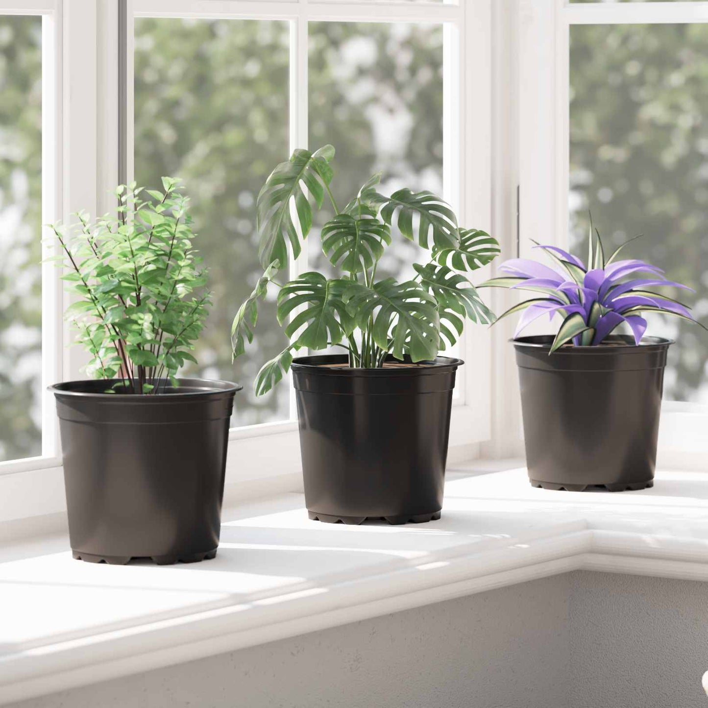 Bloempot 100 pcs Zwart Ø 15 x 12.5 cm Kunststof