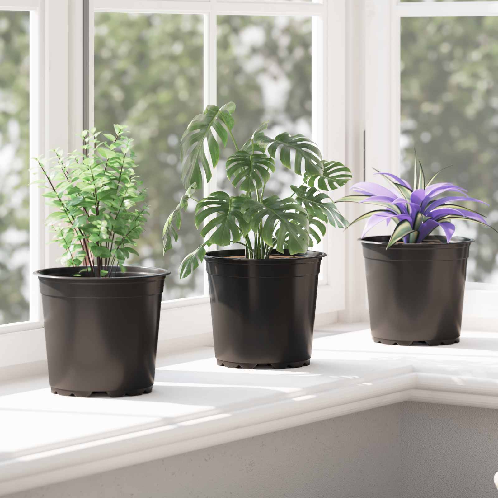 Bloempot 100 pcs Zwart Ø 15 x 12.5 cm Kunststof