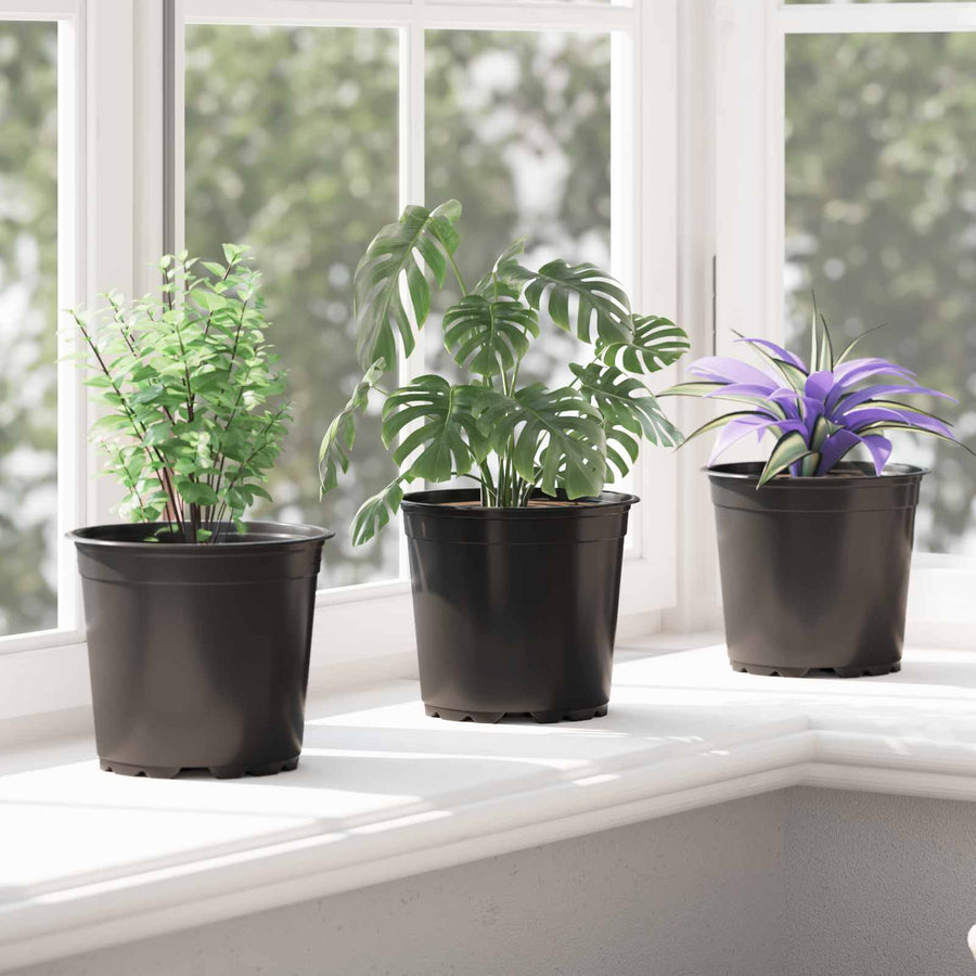 Bloempot 200 Pcs Ø 15 X 12.5 Cm Kunststof 15 cm Zwart