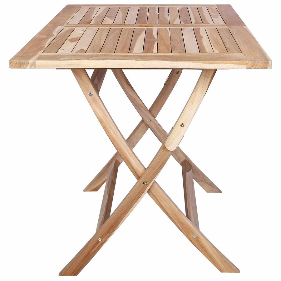 Vouw Tuin Tafel Naturel 120 x 70 x 75,5 cm Massief Teakhout