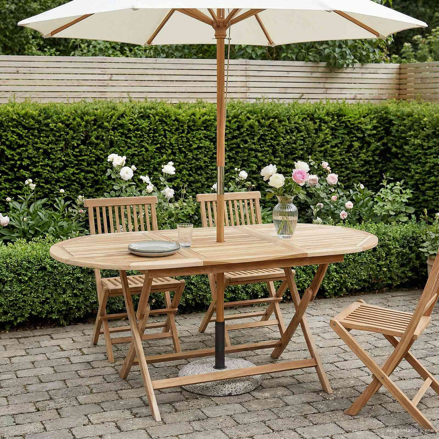 Inklapbare Tuintafel Naturel 160 x 80 x 76 cm Massief Teakhout