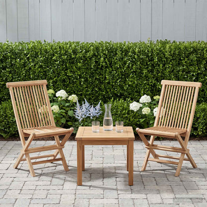Opvouwbare Tuinstoel 2 st Naturel Massief Teakhout