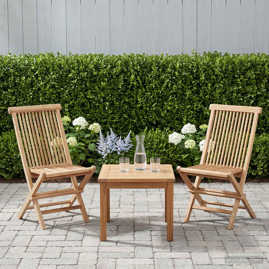 Opvouwbare Tuinstoel 2 st Naturel Massief Teakhout