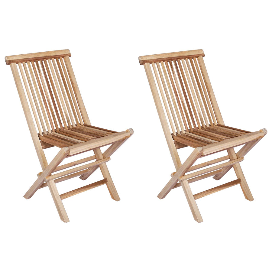 Opvouwbare Tuinstoel 2 st Naturel Massief Teakhout