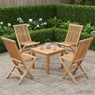 Opvouwbare Tuinstoel 4 st Naturel Massief Teakhout