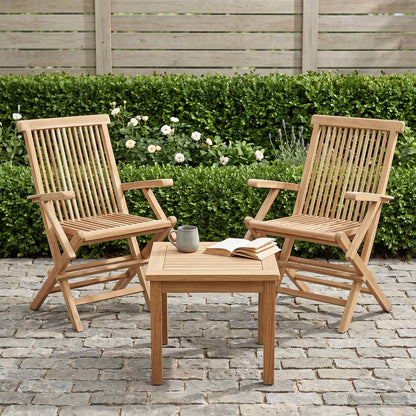 Opvouwbare Tuinstoel 2 st Naturel Massief Teakhout