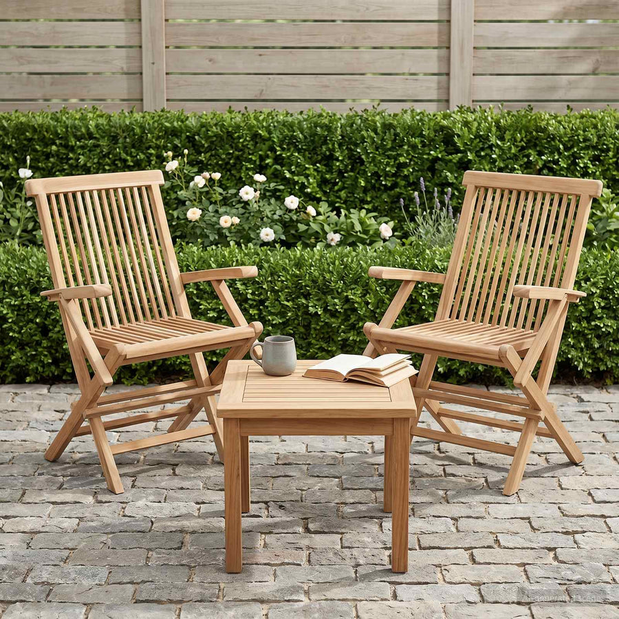 Opvouwbare Tuinstoel 2 st Naturel Massief Teakhout