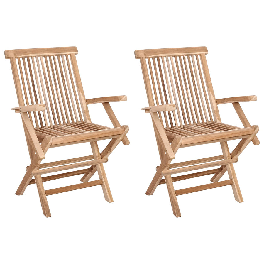 Opvouwbare Tuinstoel 2 st Naturel Massief Teakhout
