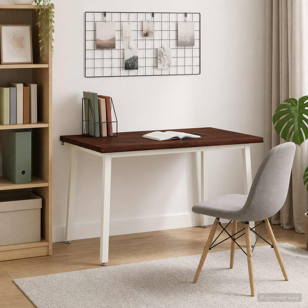 90 x 55 x 75 cm Massief Acaciahout Donkerbruin en Wit