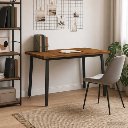90 x 55 x 75 cm Massief Acaciahout Naturel en Zwart Rechthoekig