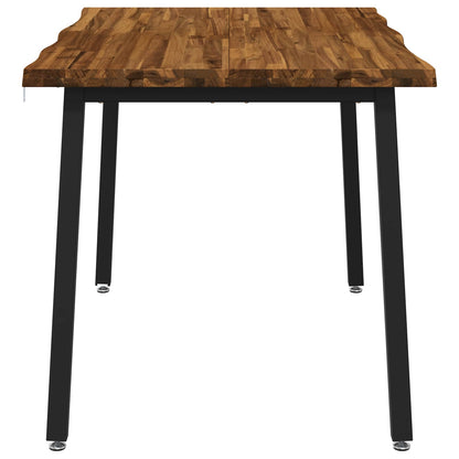 90 x 55 x 75 cm Massief Acaciahout Naturel en Zwart Rechthoekig