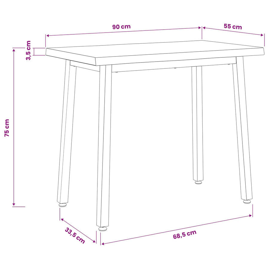 90 x 55 x 75 cm Massief Acaciahout Natuurlijk en Koffie