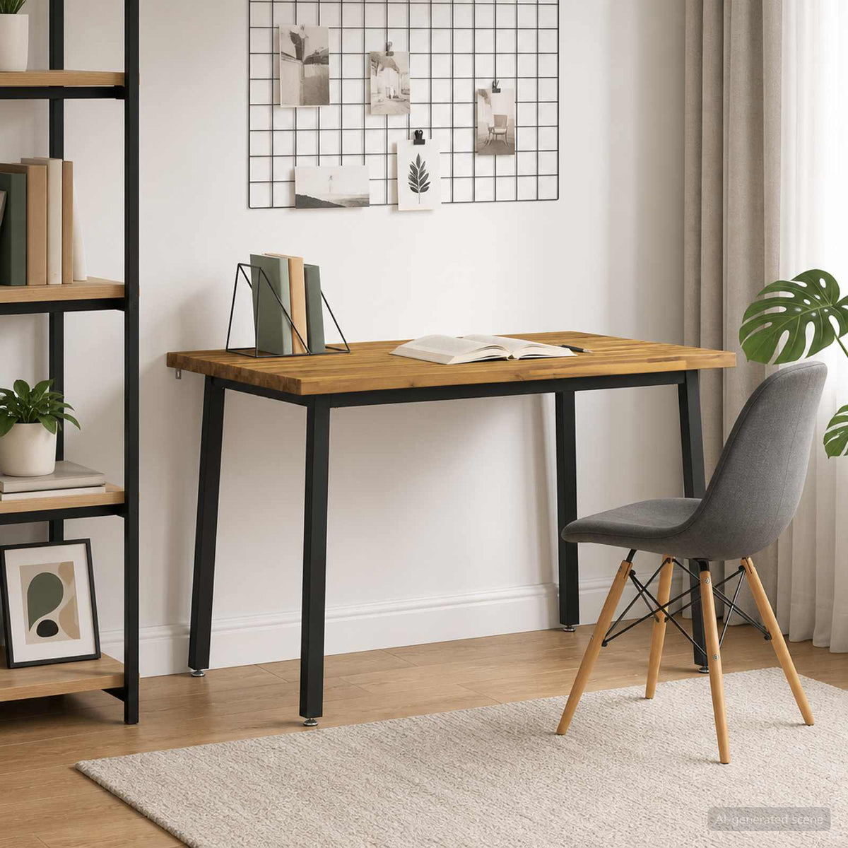 90 x 55 x 75 cm Massief Acaciahout Wit en zwart Rechthoekig