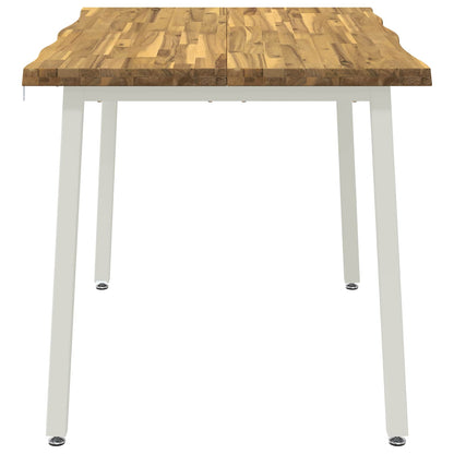 90 x 55 x 75 cm Massief Acaciahout Wit Rechthoekig