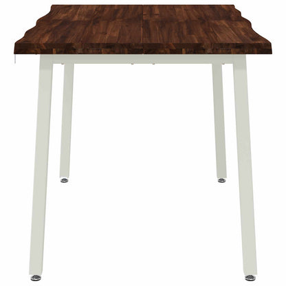 110 x 55 x 75 cm Massief Acaciahout Donkerbruin en Wit