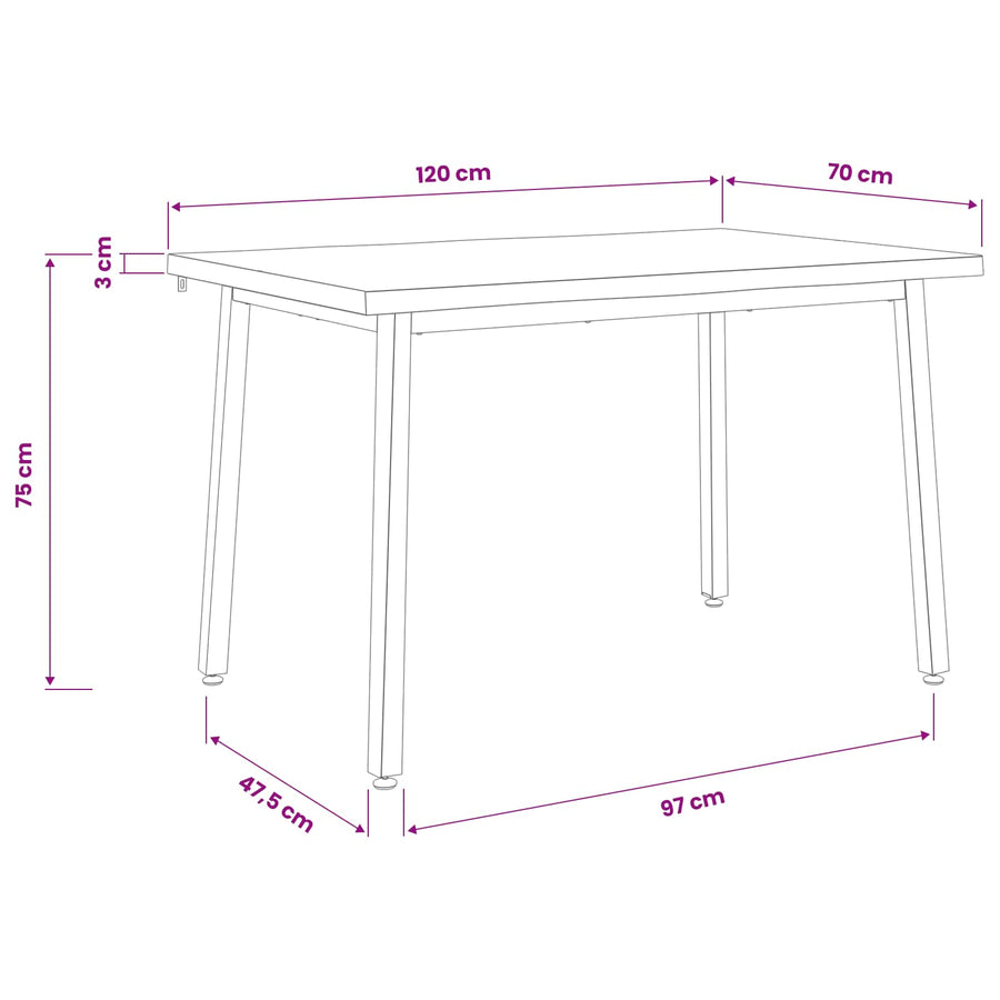 120 x 70 x 75 cm Massief Acaciahout Donkerbruin en Zwart