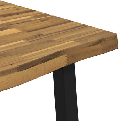 120 x 70 x 75 cm Massief Acaciahout Wit en zwart Rechthoekig