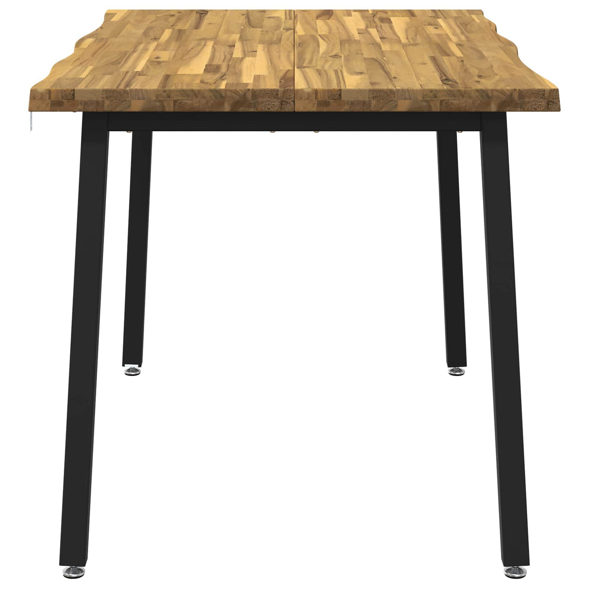 140 x 70 x 75 cm Massief Acaciahout Wit en zwart Rechthoekig