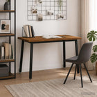 Eettafel 120x80x75 cm massief acaciahout naturel zwart