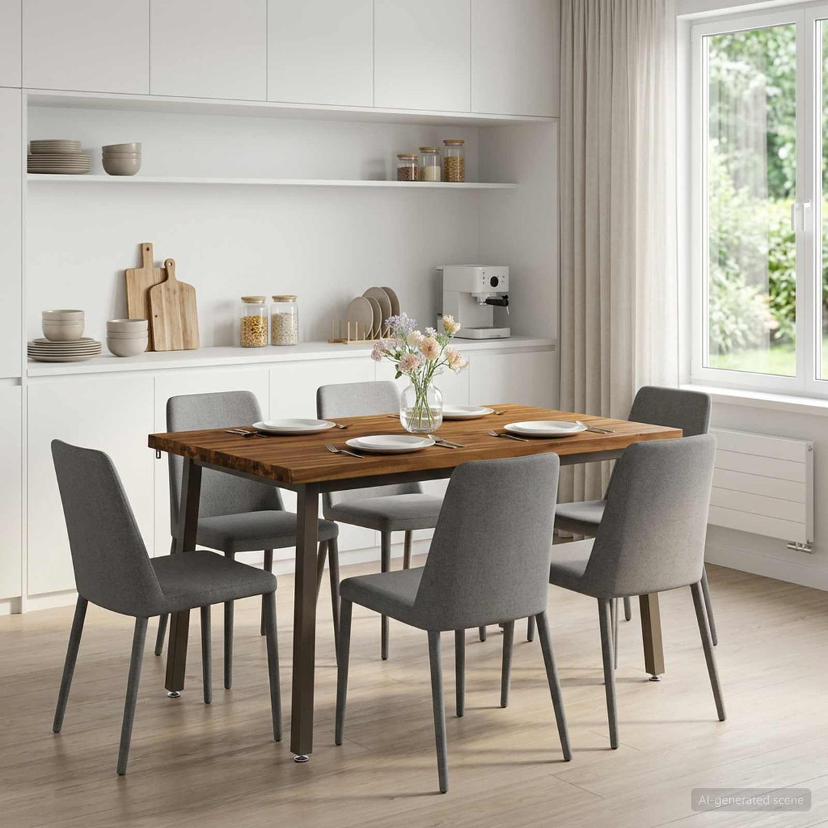 120 x 90 x 75 cm Massief Acaciahout Natuurlijk en Koffie