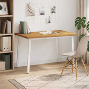 Eettafel massief acaciahout wit 120x90x75 cm