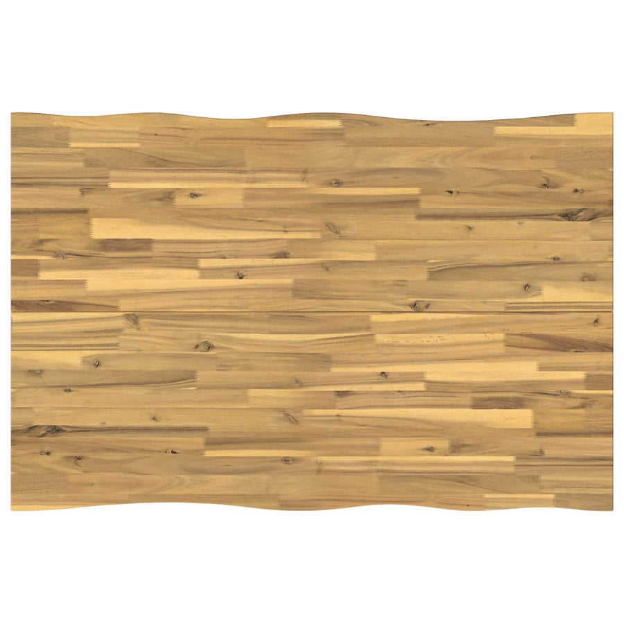 120 x 80 x 75 cm Massief Acaciahout Wit Rechthoekig