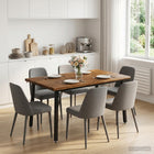 Eettafel 140x70x75 cm massief acaciahout naturel zwart