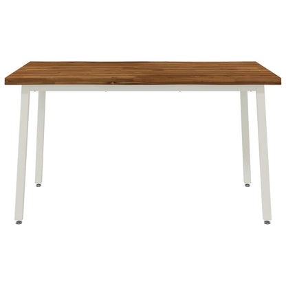 140 x 80 x 75 cm Massief Acaciahout Natuurlijk en Wit
