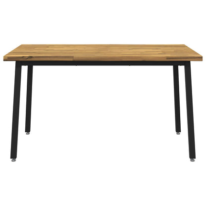 120 x 90 x 75 cm Massief Acaciahout Wit en zwart Rechthoekig