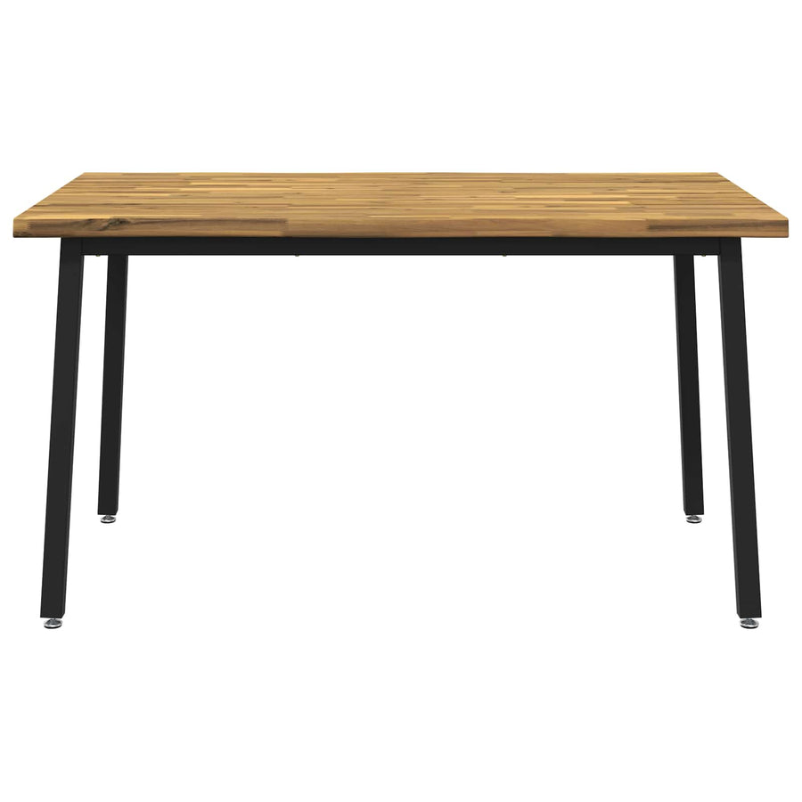 120 x 90 x 75 cm Massief Acaciahout Wit en zwart Rechthoekig