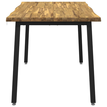 120 x 90 x 75 cm Massief Acaciahout Wit en zwart Rechthoekig