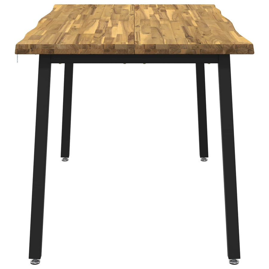 120 x 90 x 75 cm Massief Acaciahout Wit en zwart Rechthoekig