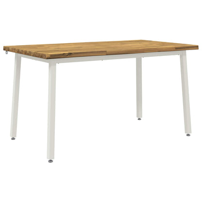 120 x 90 x 75 cm Massief Acaciahout Wit Rechthoekig