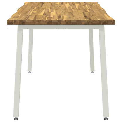 120 x 90 x 75 cm Massief Acaciahout Wit Rechthoekig
